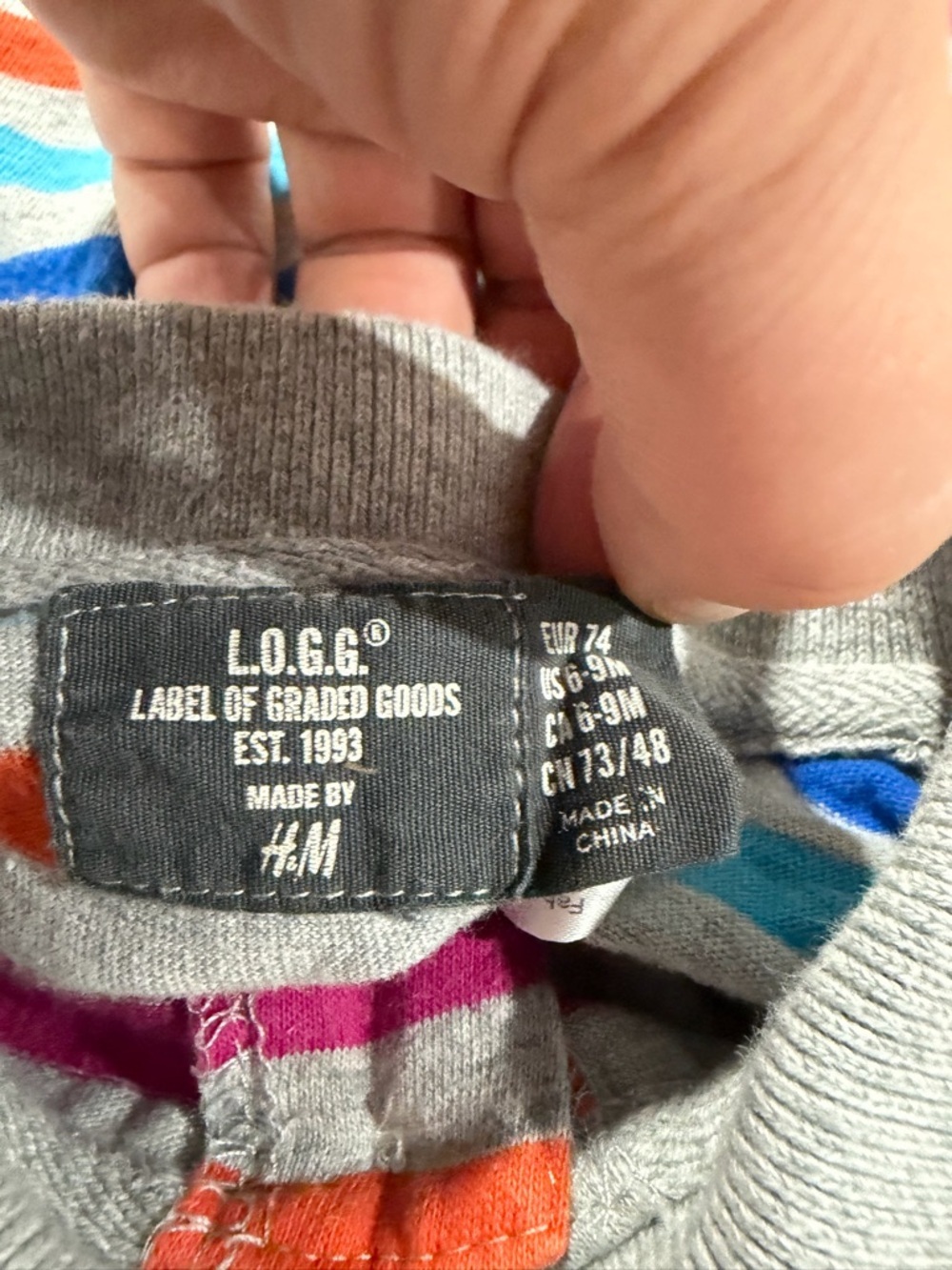 7/$20 H&M Striped Multi-Color Polo Shirt Sleeve Shirt 100% Cotton Kids - Picture 3 of 4